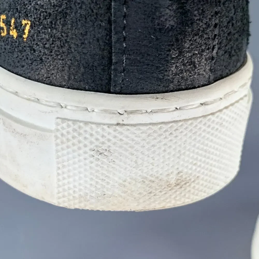 COMMON PROJECTS Size 8 Black Suede Low Top Sneakers